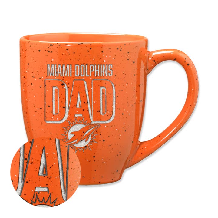 NFL Miami Dolphins Dad Orange 16 oz Ceramic Mug for wholesale by Rico Industries