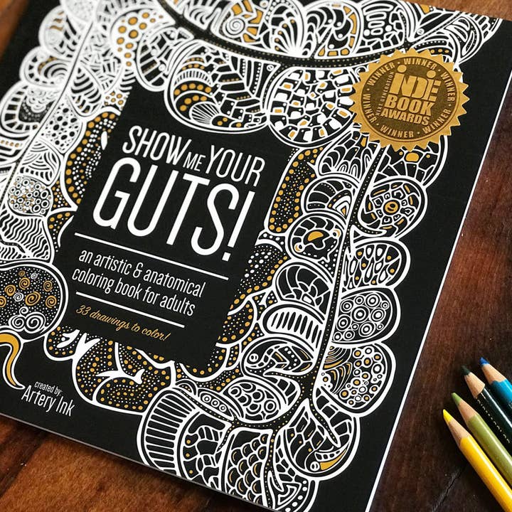 Artery Ink – Engroshandel Malebog - Voksen – Vis mig dine tarme! En kunstnerisk & Anatomisk malebog for voksne