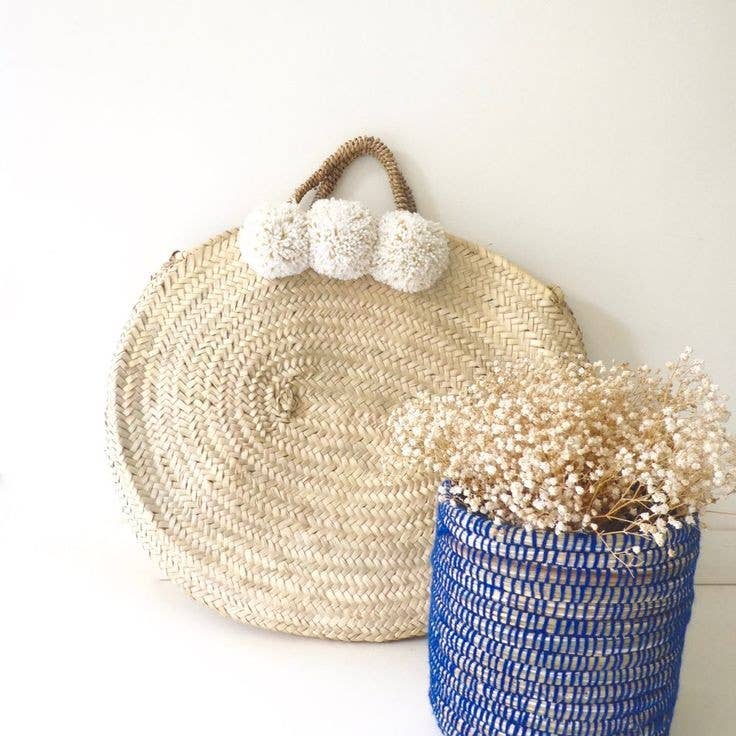 craftberber - Venta al por mayor Bolsa de playa - bolso redondo de paja, bolso de paja, cesta natural francesa3