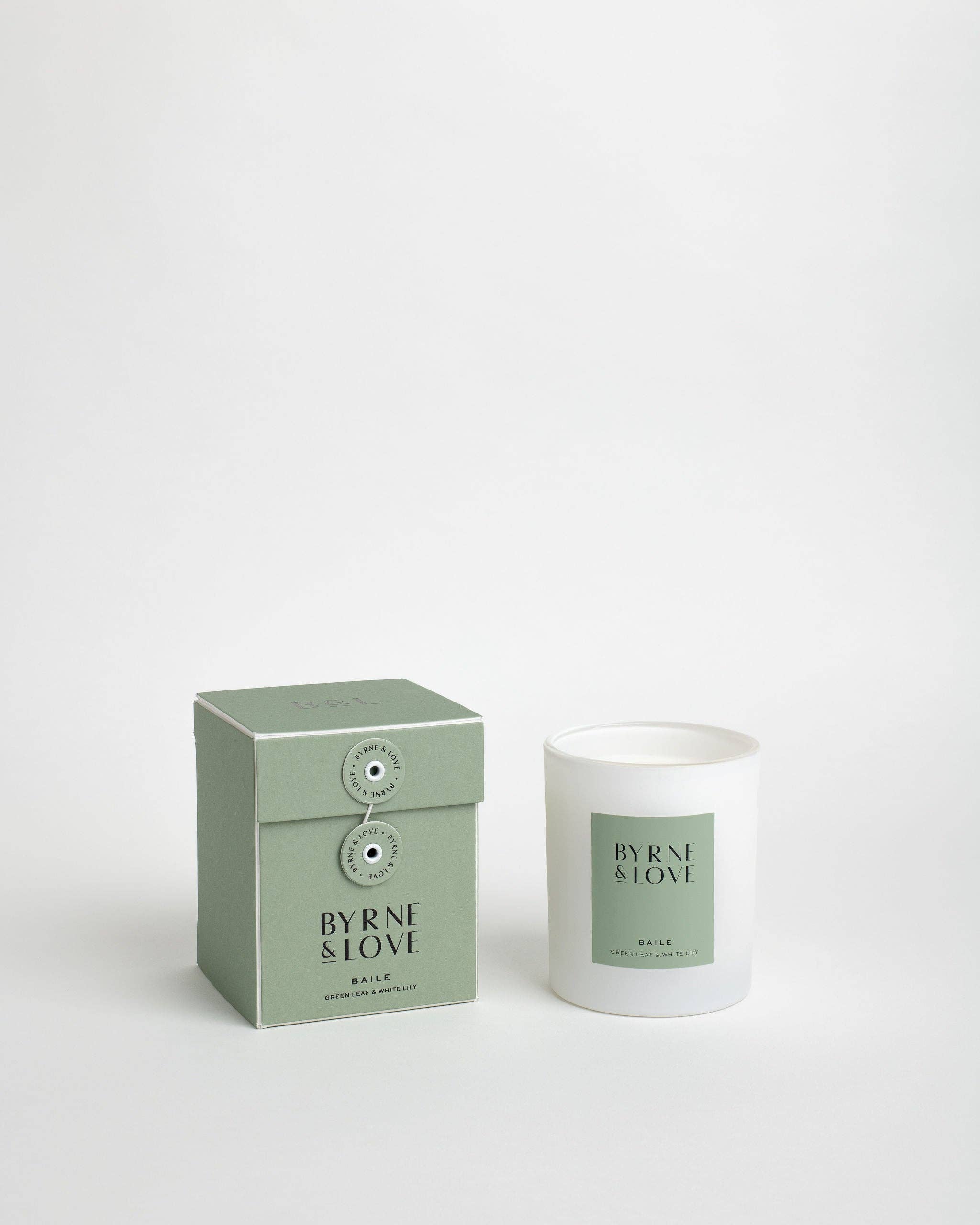 Byrne & Love Luxury Candles - Wholesale Jar/filled candle - White Lily & Green Leaf - Baile1