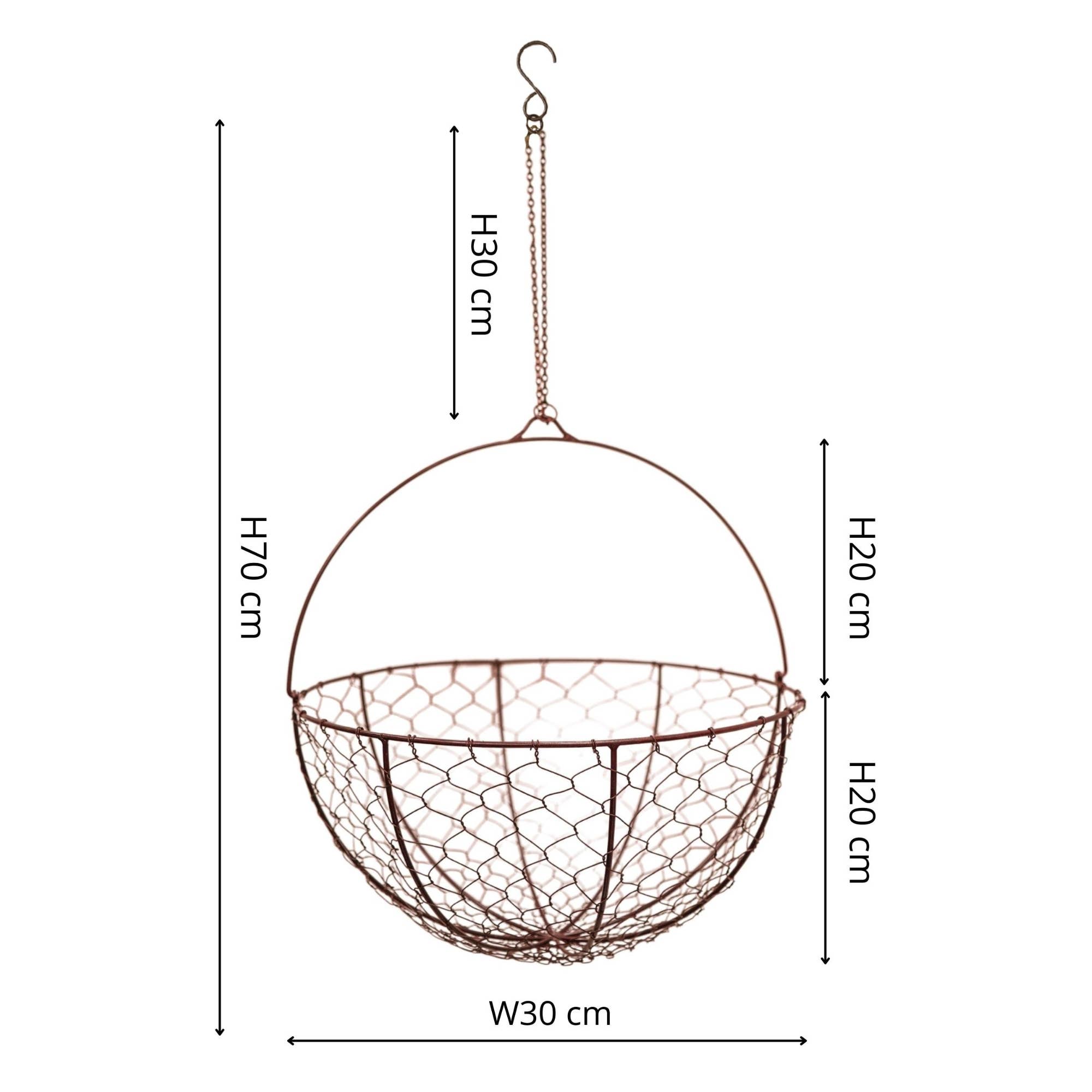 Ivyline – wholesale Hanging planter – Outdoor Hanging Wired Netted Basket H40cm D40cm1