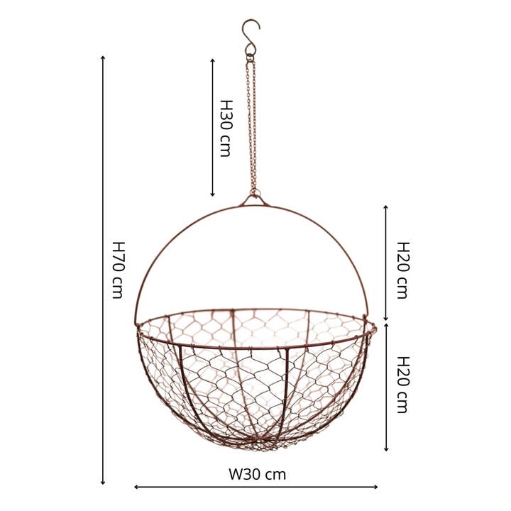 Ivyline – wholesale Hanging planter – Outdoor Hanging Wired Netted Basket H40cm D40cm1