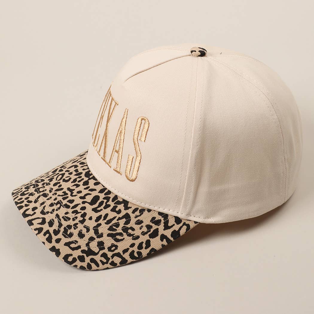Fashion City - Wholesale Trucker Hat - Unisex - TEXAS Embroidery Leopard Two-Tone Trucker Hat2