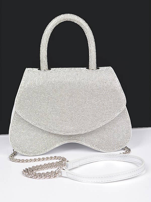 Rhinestone Top Handle Flap Bag for wholesale by Shop Neighbors