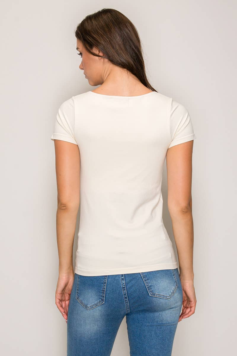 Curds and Whey - Wholesale Camisole - Women's - C5004 SQUARE NECK SHORT SLEEVE TOP3