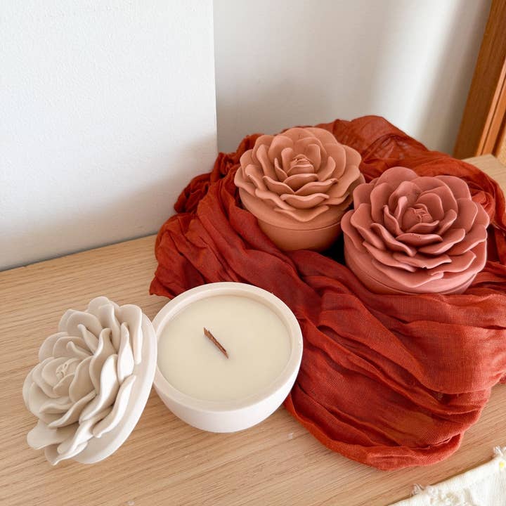 Mísis Handmade Home decor – wholesale Jar/filled candle – Soy Wax Candle - Rose | 100g