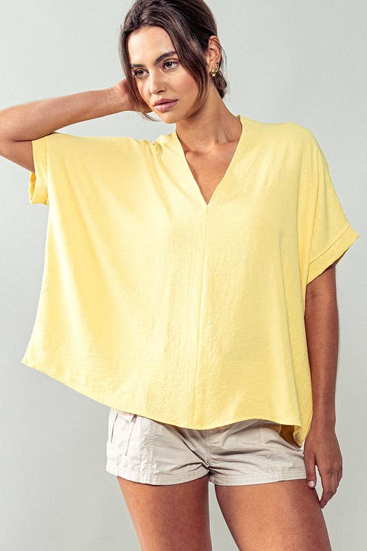 Urban Daizy - Vente T-shirt – femme - Haut à col en V Breezy Airflow-SS37