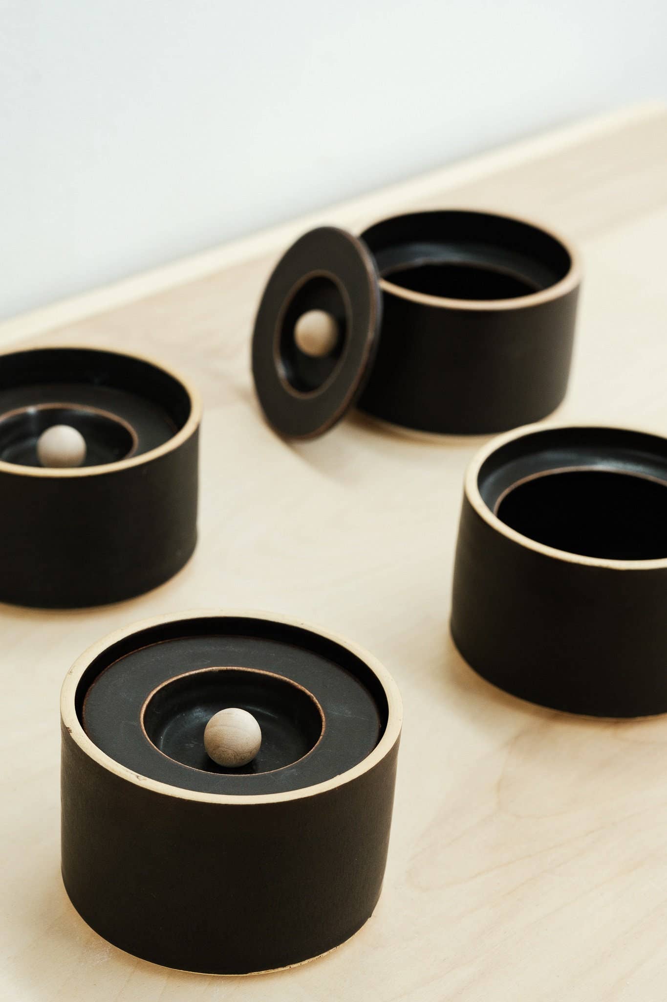 JordanBCeramics - Wholesale Jar - Stacking Ceramics Black Matte Lidded Jar1