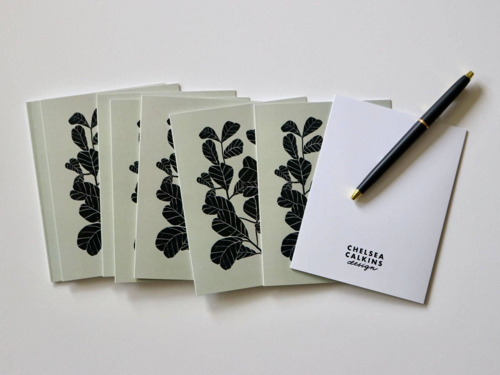 Chelsea Calkins Design - Wholesale Stationery/Notecard Set - Fiddle Fig Boxed Card Set - 8 Cards with Envelopes3