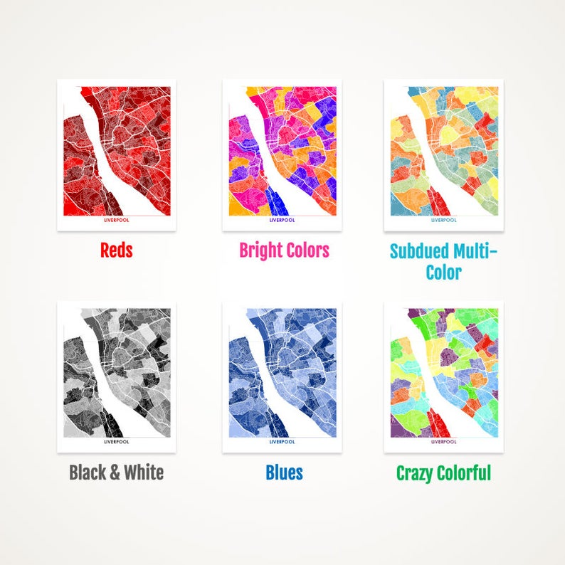 Juanita's Adventures - Wholesale Art Print - Juanitas Liverpool England Map Print1