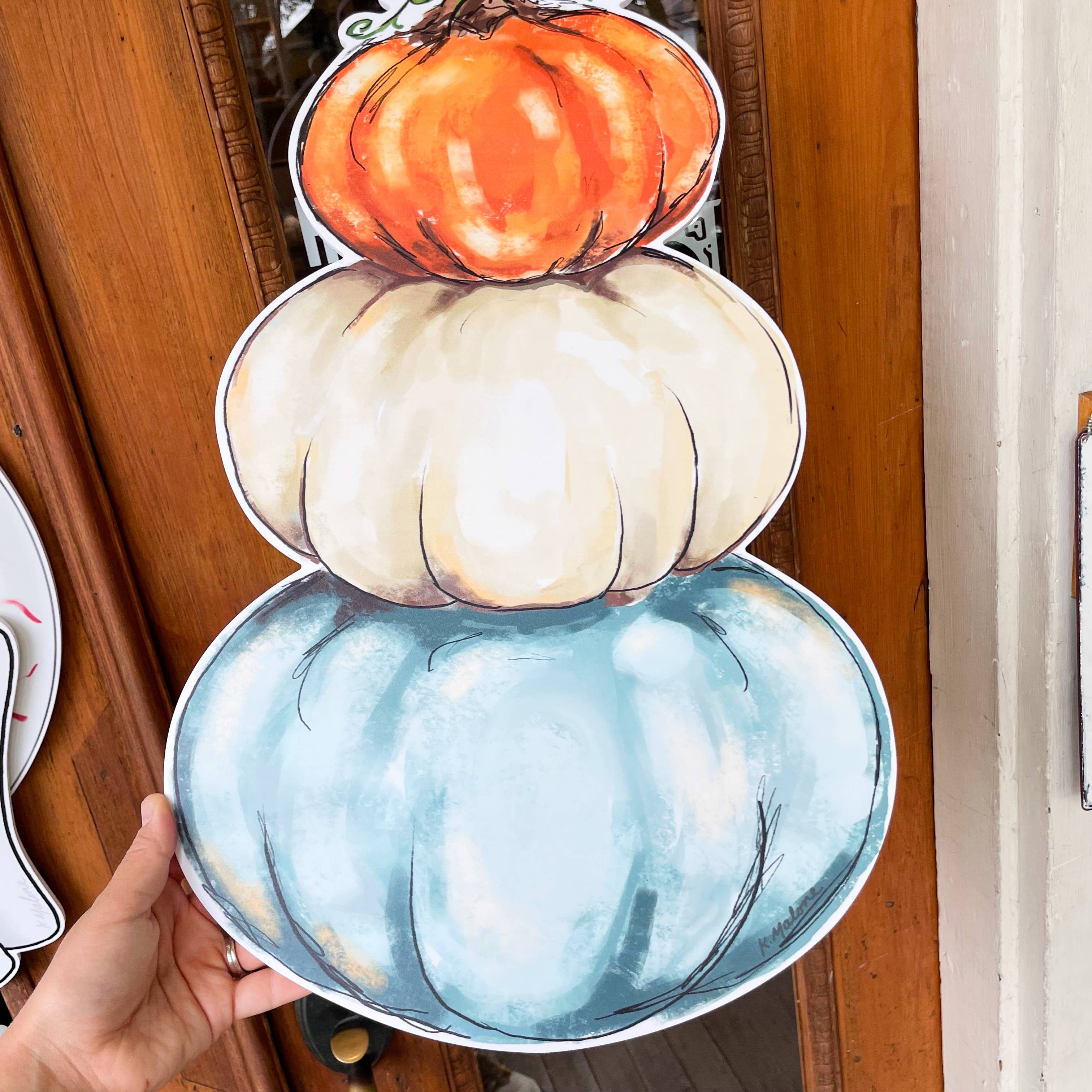 Home Malone – Engroshandel Dørophæng – Pumpkin Stack Door Hanger - Fall Cute Outdoor Decor2
