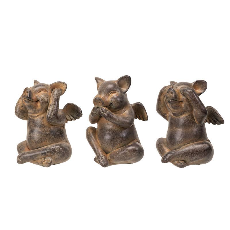 Pacific Trading - Wholesale Decorative Figurine - When Pigs Fly See, Speak, and Hear No Evil Set1