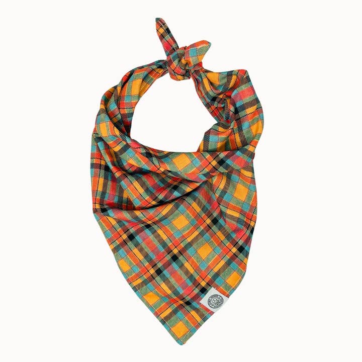 Multi Jack Dog Bandana | Fall Harvest Plaid Pet Scarf for wholesale on Faire0