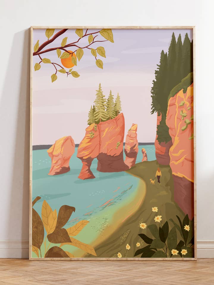 Fundy Bay, Canada Art Print for wholesale by Illustrations Its Funny Howww Inc
