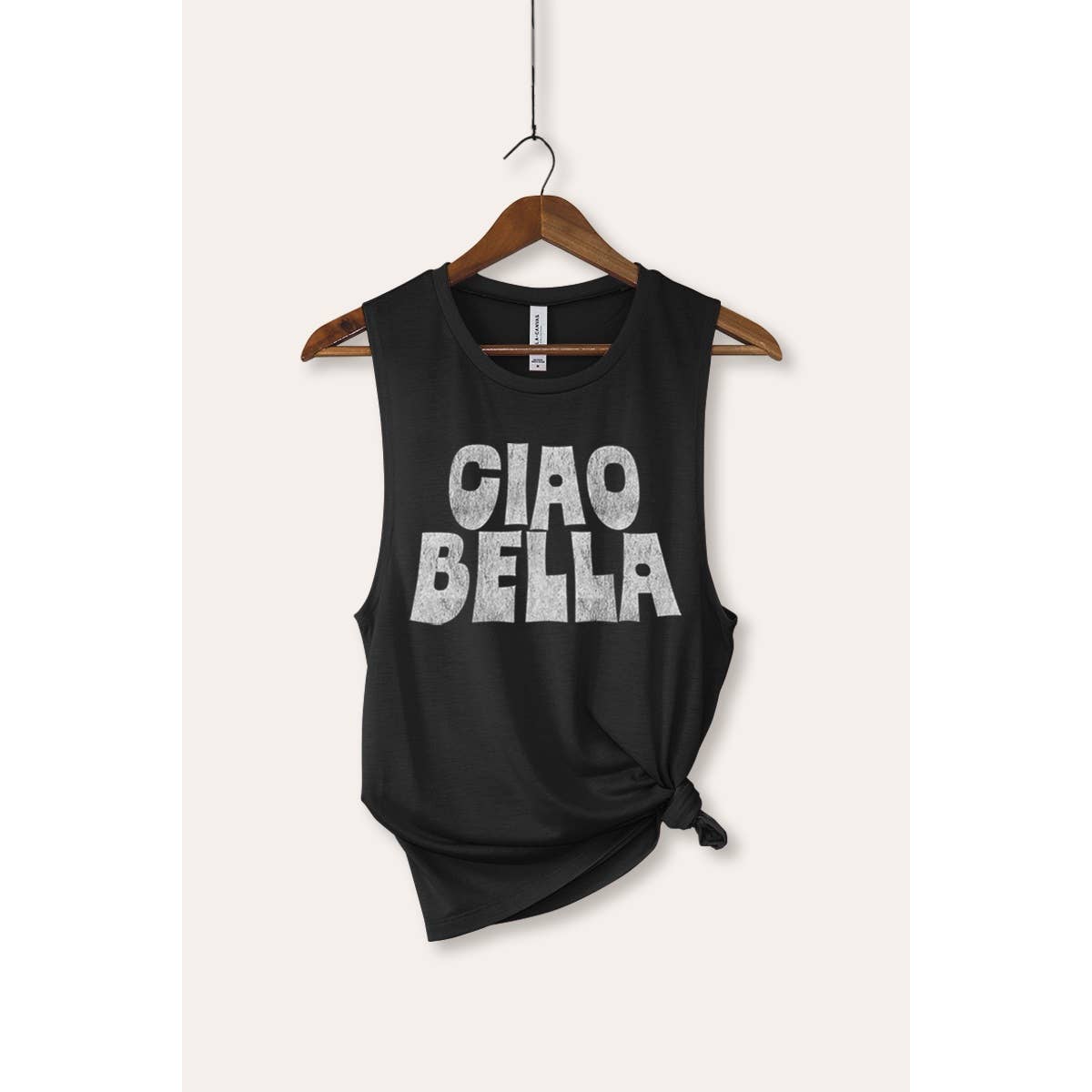 VINTAGE POINT USA - Wholesale Tank Top - Women's - CIAO BELLA TYPOGRAPHY BELLA CANVAS TANK TOP0