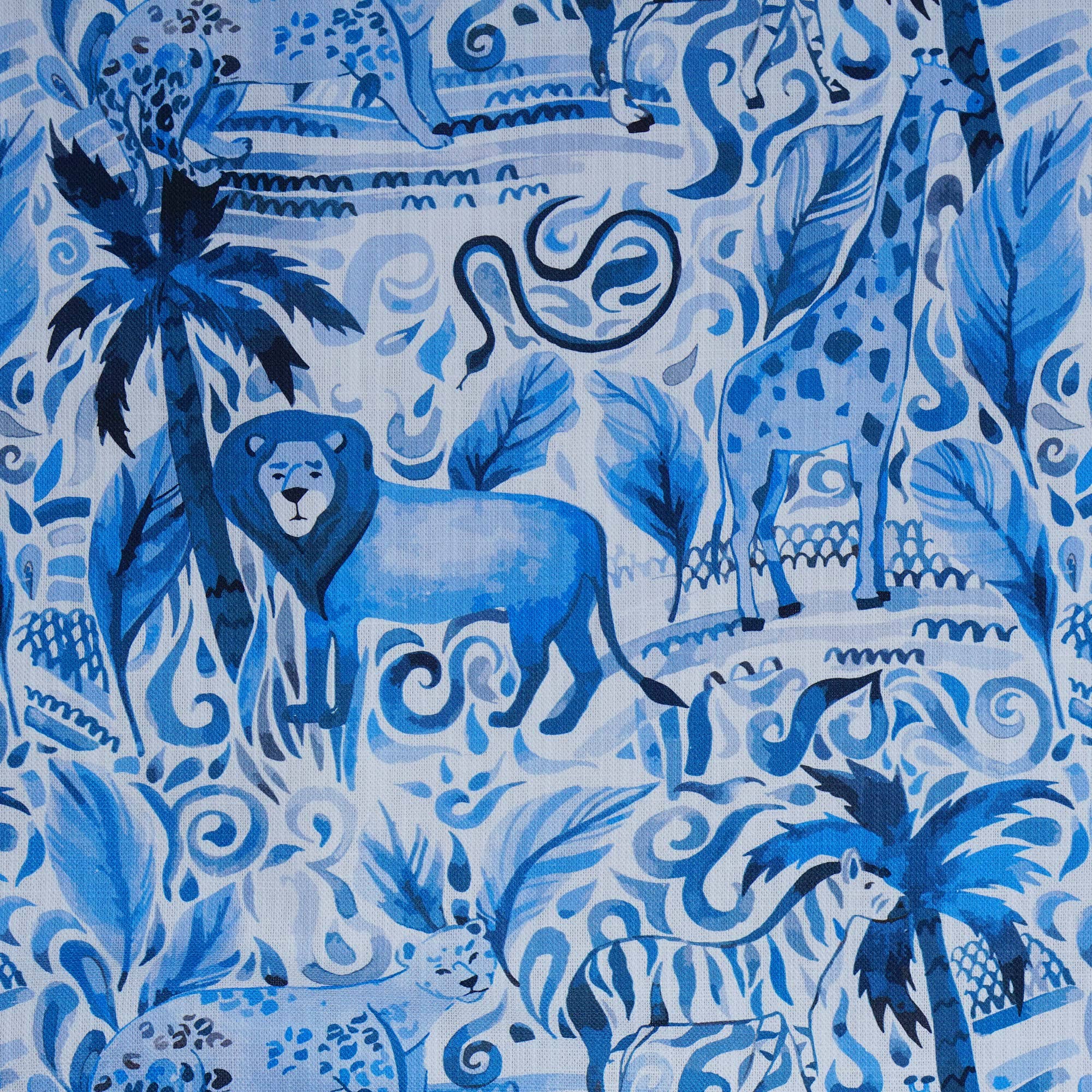 Post House - Wholesale Throw/Decorative Pillow - Journey in the Jungle Pillow in Blue Mono4
