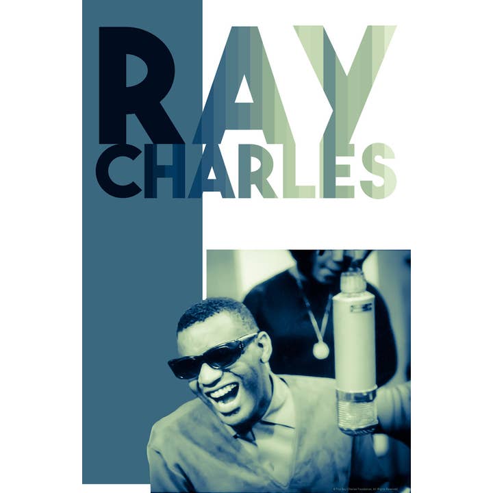 Ray Charles Green Tint Retro Music Wall Art for wholesale by Gotham Gifts