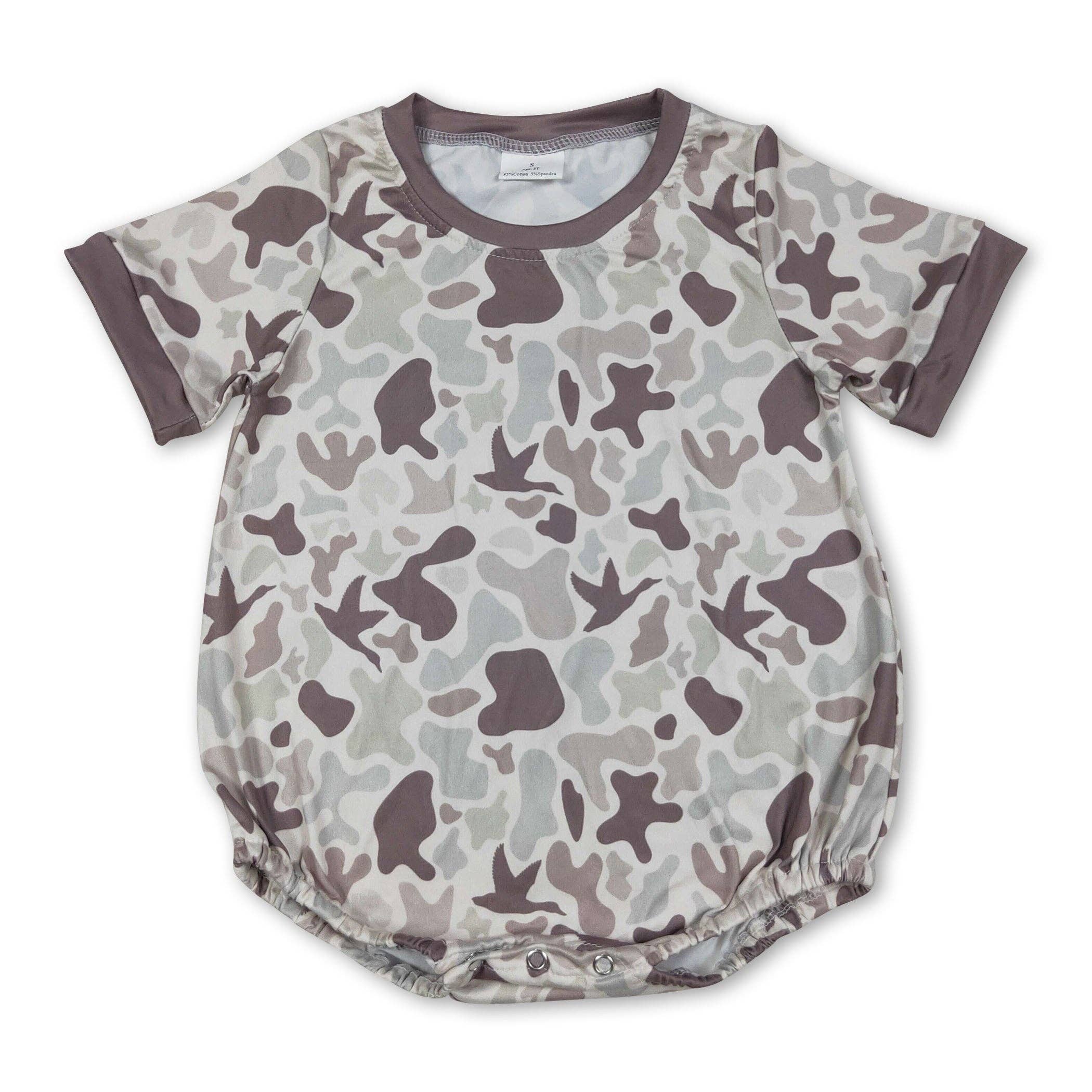 Yawoo Garments - Wholesale Bodysuit (Non-Footed) - Baby - Short sleeves duck camo baby boy summer romper
