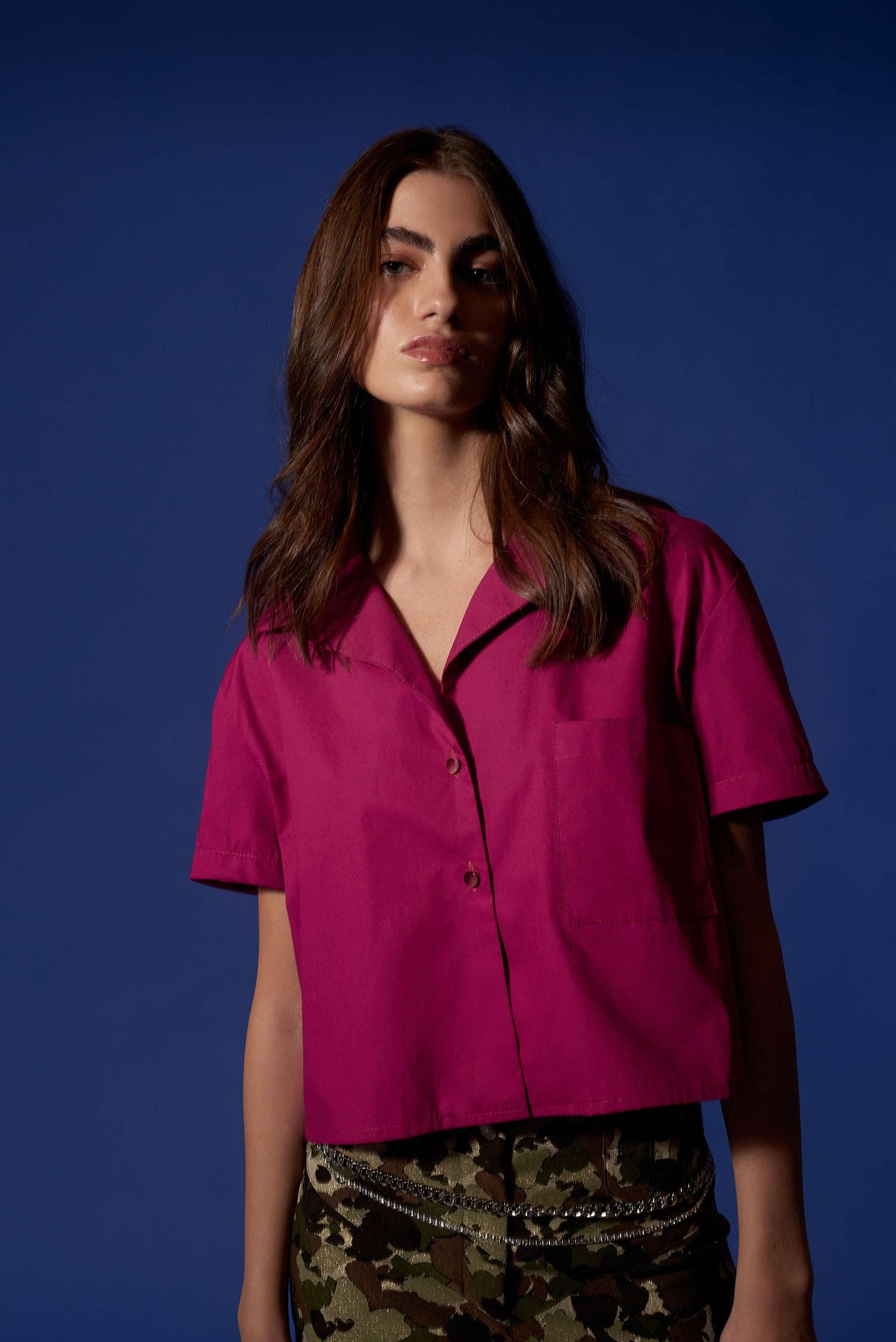 Virago Barcelona - Wholesale Button Down Shirt - Women's - MIA Shirt Bougainvillea1