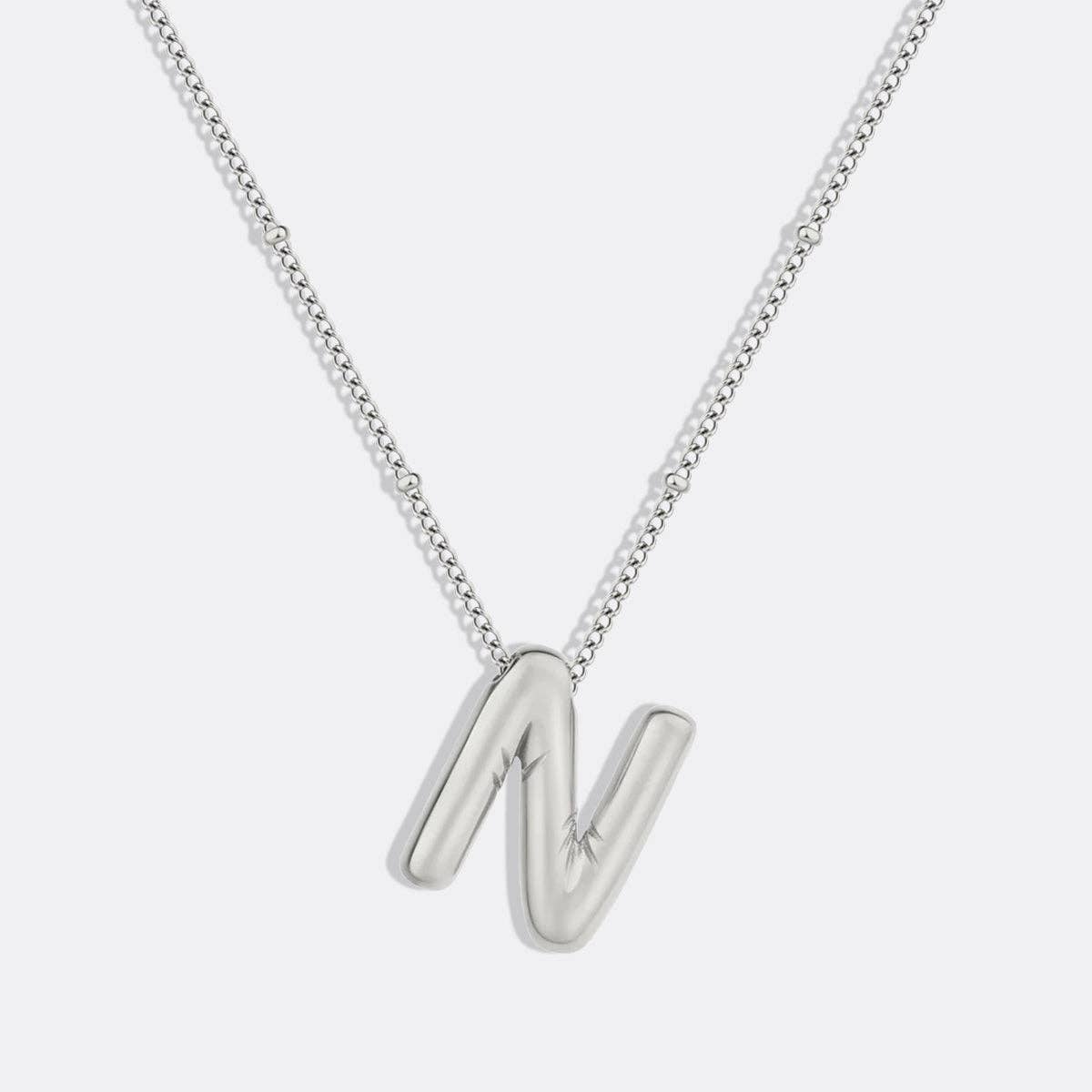 Mint & Lily - Wholesale Pendant/Charm Necklace - Balloon Initial Necklace with Satellite Chain39
