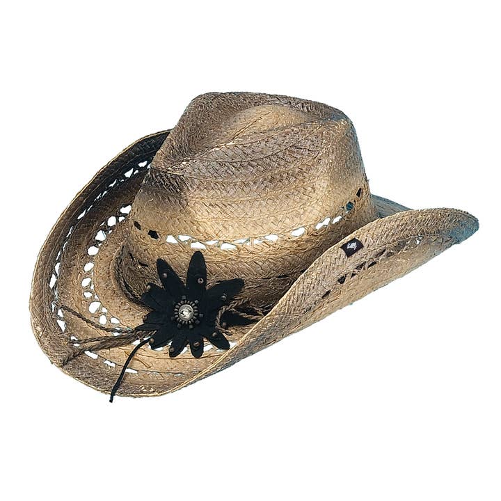 Peter Grimm - Wholesale Cowboy Hat - Unisex - Mallorie Straw Western Drifter Cowboy Hat1