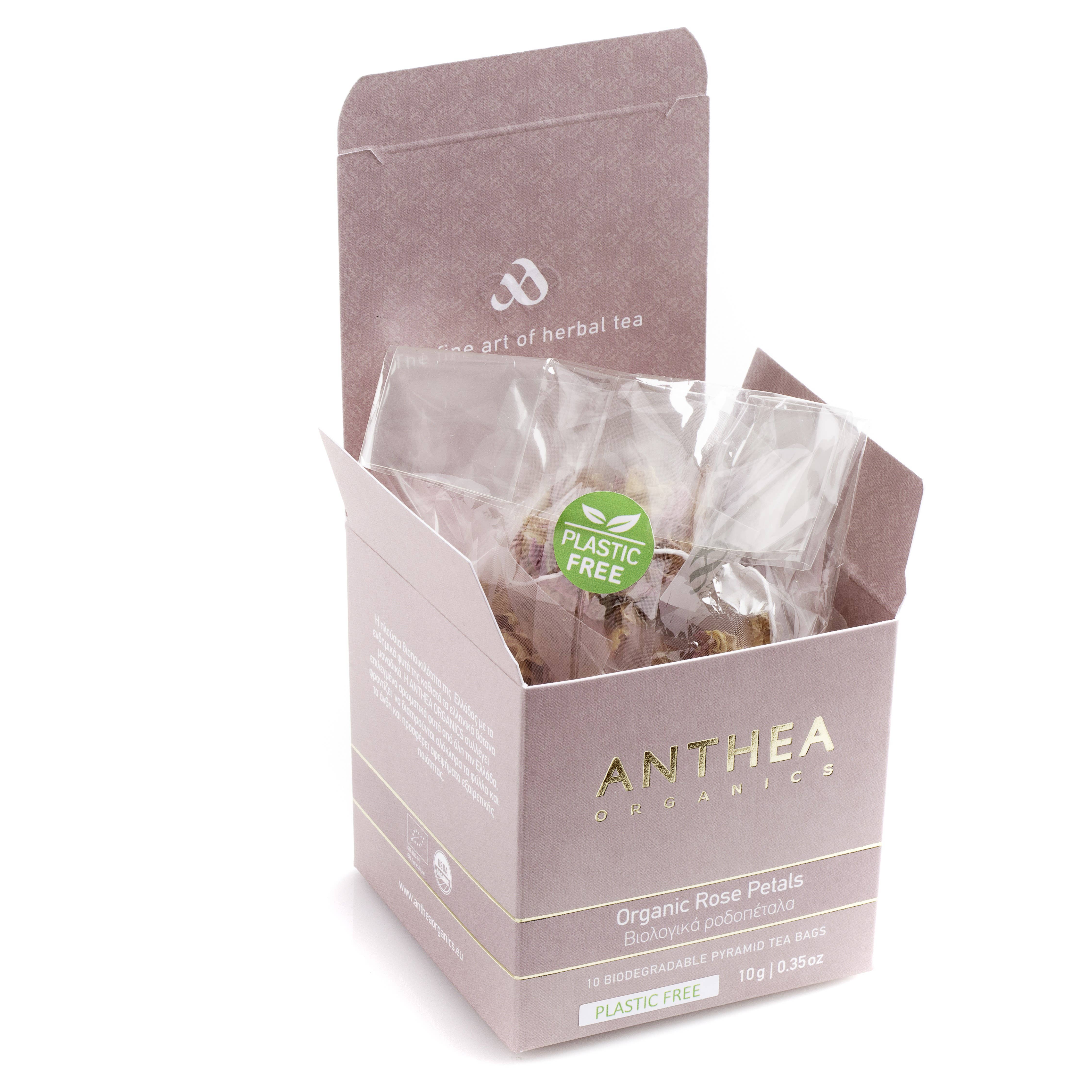 Anthea Organics - Wholesale Tea Bags - Organic Rose Petals Plastic Free Pyramids1