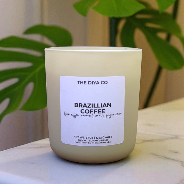 The Diya Co - Wholesale Jar/Filled Candle - 12 oz Brazilian Coffee | Coconut Soy Candle 2