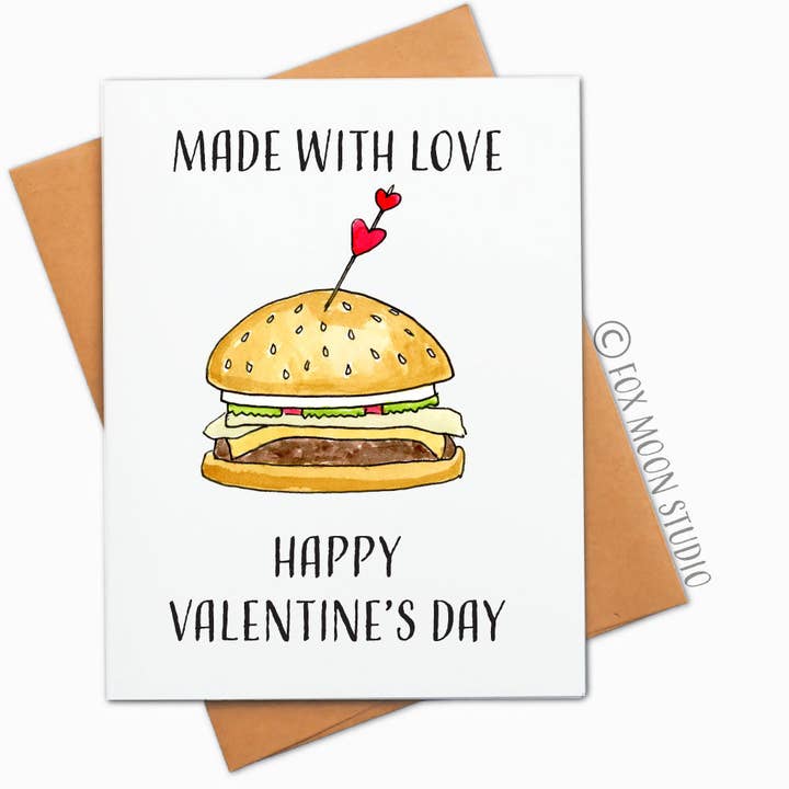 Made With Love - Feliz Dia dos Namorados - Cartão de Saudações e Cozinheiros por atacado de Fox Moon Studio