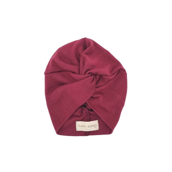 Turban Pitaya made of merino wool – berry for wholesale by Flavia Soares