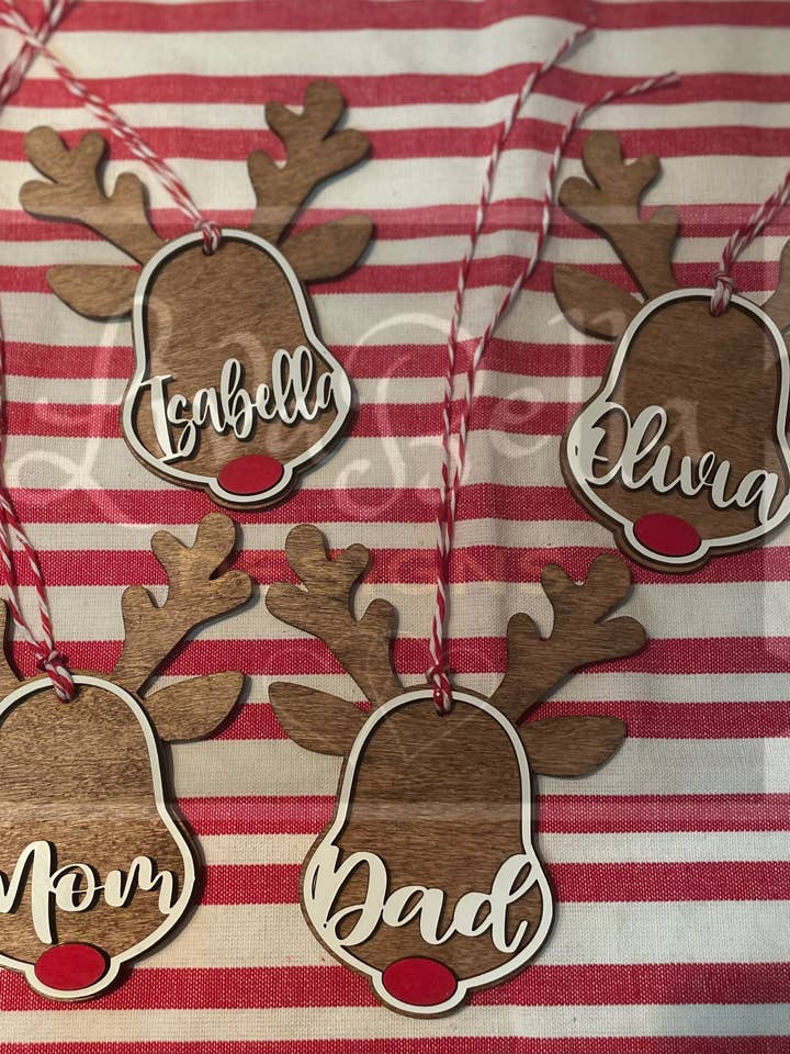 Reindeer Personalized Ornament for wholesale by LivaBella Designs
