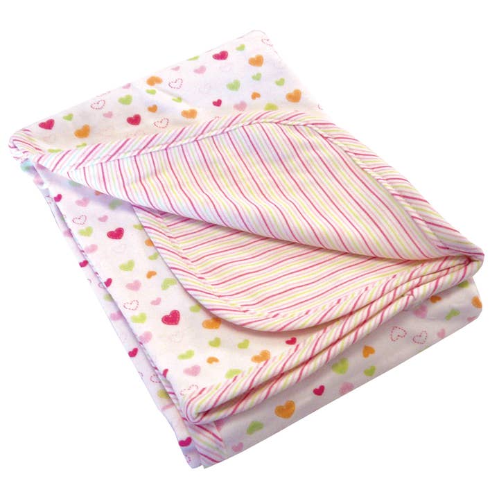 Organic Cotton Receiving Blanket Sweet Hearts for wholesale by Healthy Body Head To Toe
