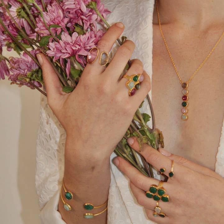 Mestiza Joyas - Wholesale Pendant/Charm Necklace - Elle Multicolor Stone Necklace3