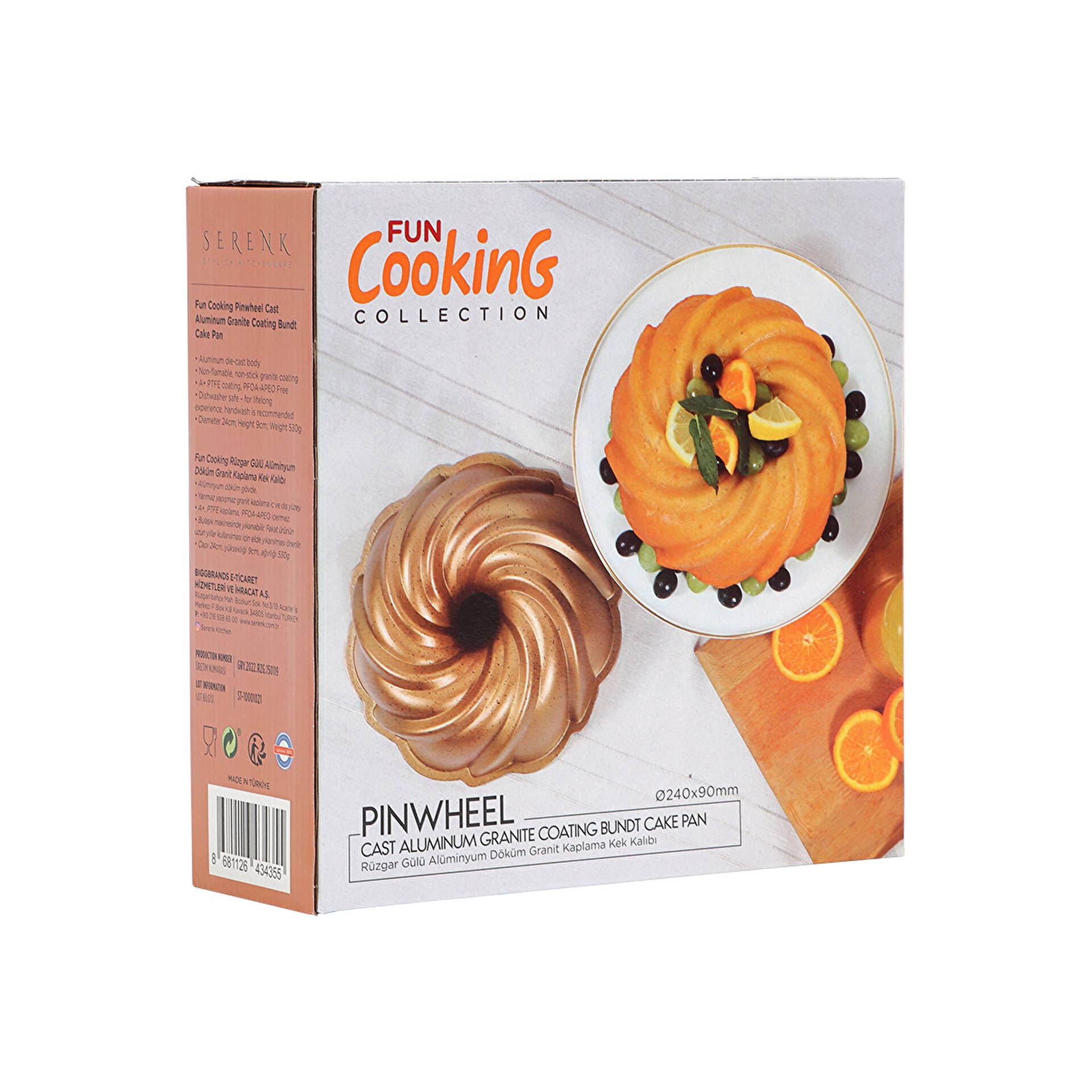 Biggbrands - Vente Moule à gâteau - Moule à gâteau rond Serenk Fun Cooking Pinwheel 9,5 pouces6