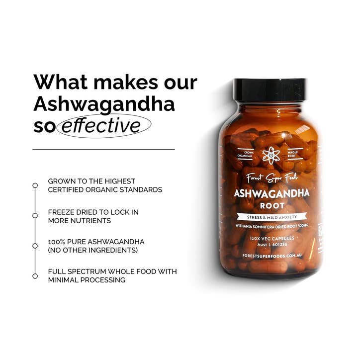 Forest Super Foods – wholesale Oral supplement/vitamin – Pure Organic Ashwagandha Capsules