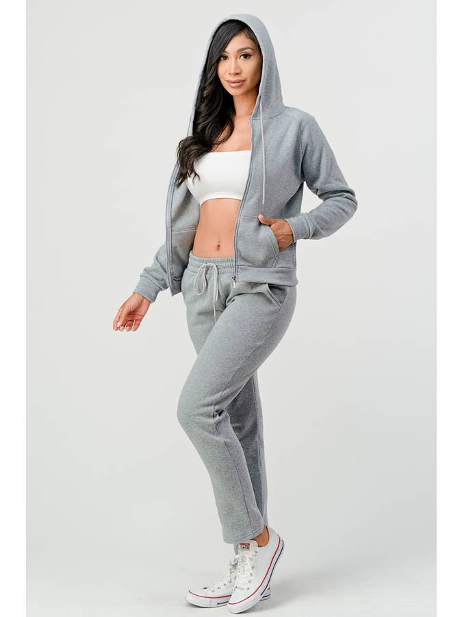 Lime All the Time - Wholesale Lounge set – Women's - 2 Pcs Zipper Hoodie and Jogger Pants Set16