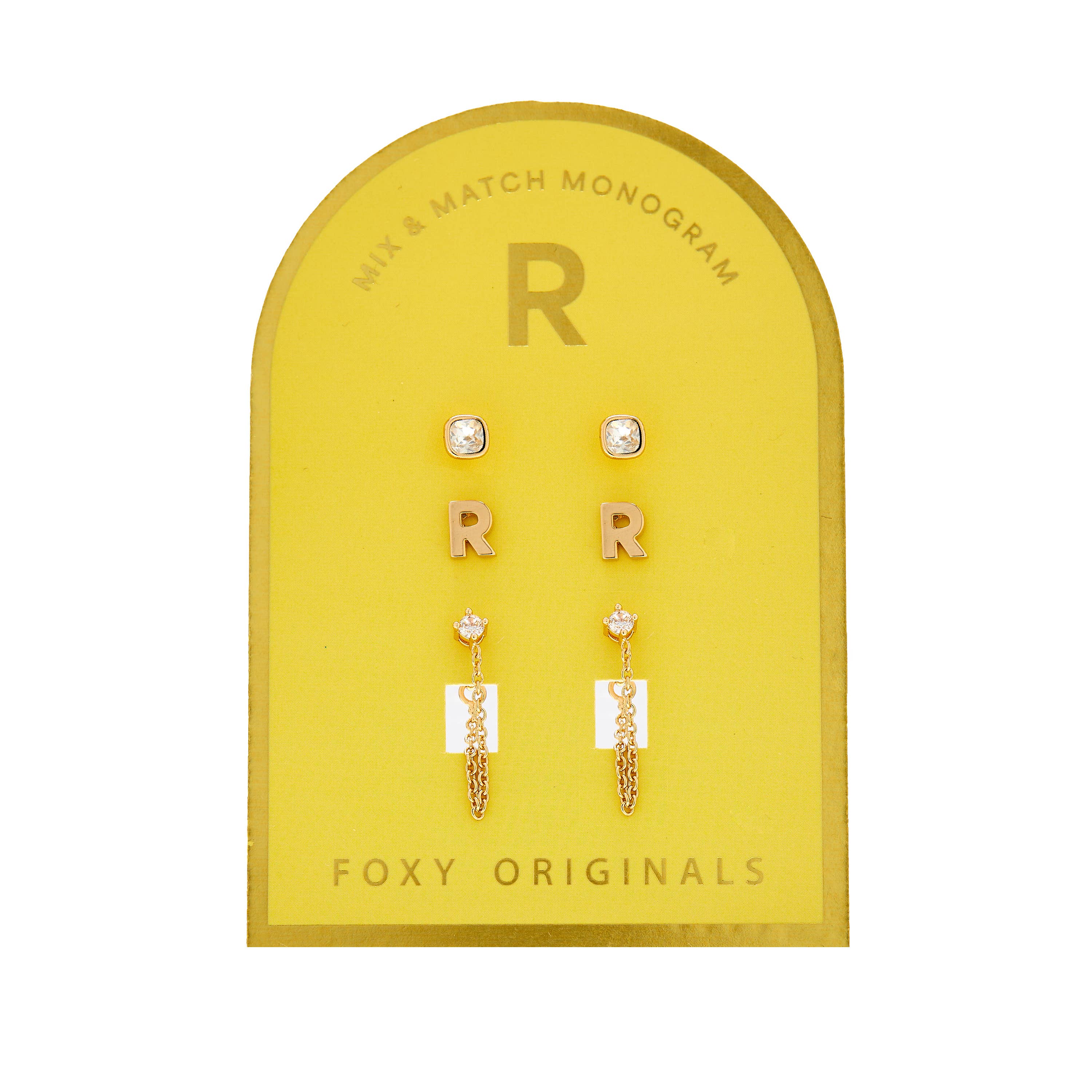 Foxy Originals - Wholesale Jewelry Set - Monogram Collection | Alphabet Mix & Match Earrings Pack19