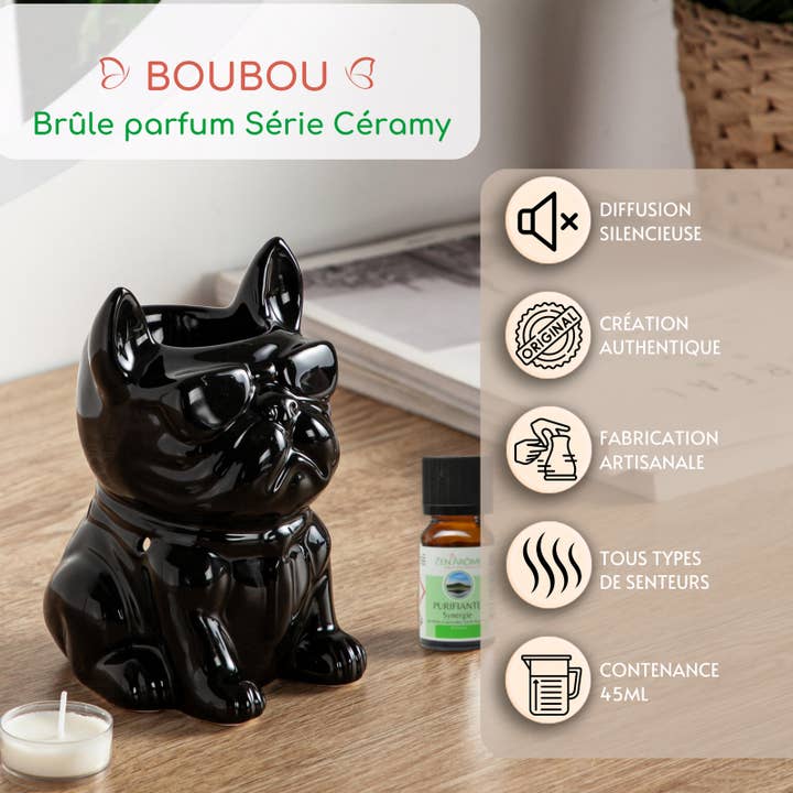 Zen'Arôme – Großhandel Öl-Wärmer – Original Boubou der Bulldogge - Keramik-Duftbrenner1