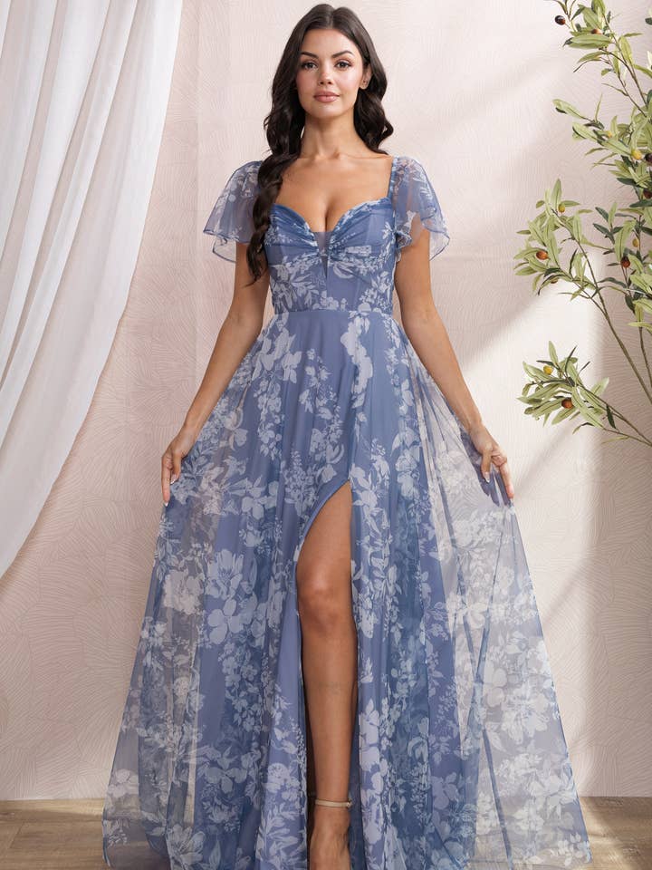 Floral Print Maxi Dress for wholesale by Rosemore Couture