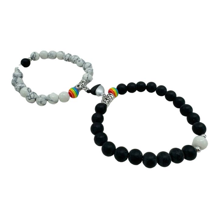 Natural Stone Magnetic Couples Friendship Bracelet BR4214-1.(12PC) for wholesale by TAPA fashion