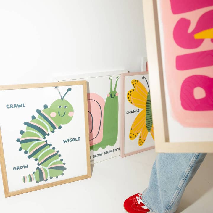 Fond Printed Goods - Wholesale Art Print - Crawl Wiggle Grow Caterpillar Print