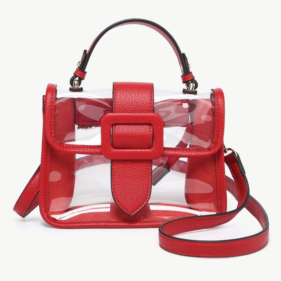 Jen & Co. - Wholesale Crossbody Bag - Women's - M2728 Toni Clear Flapover Crossbody Bag8