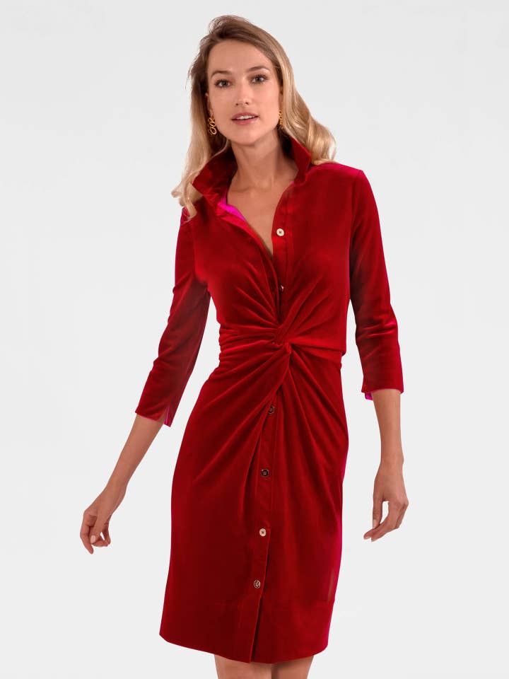 Twist & Shout Dress - Silky Velvet for wholesale by Gretchen Scott LLC