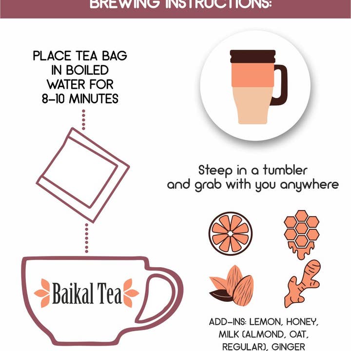 Baikal Tea - Venta al por mayor Tés saludables/desintoxicantes - Chaga + Reishi