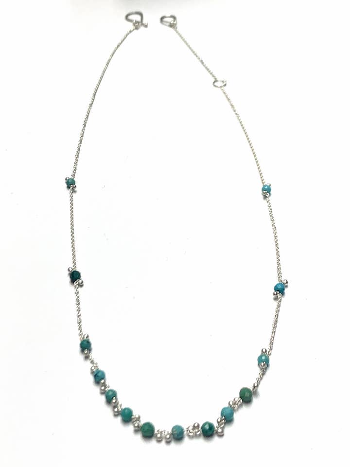 Collier Little Rondelle Turquoise - 18 pouces pour la vente par YedOmi Jewelry