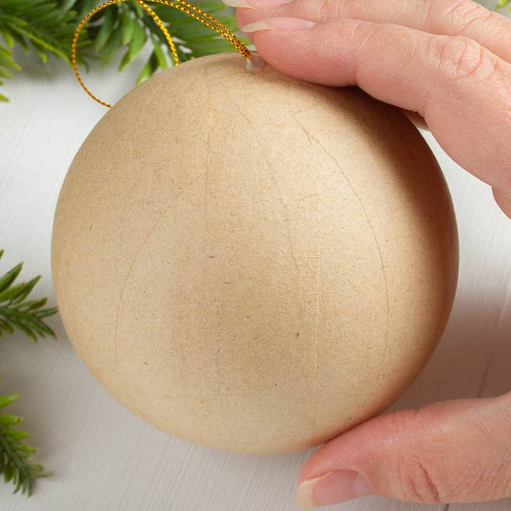 Factory Direct Craft - Wholesale Ornament set - 3-1/2" Paper Mache Ball Ornament 0