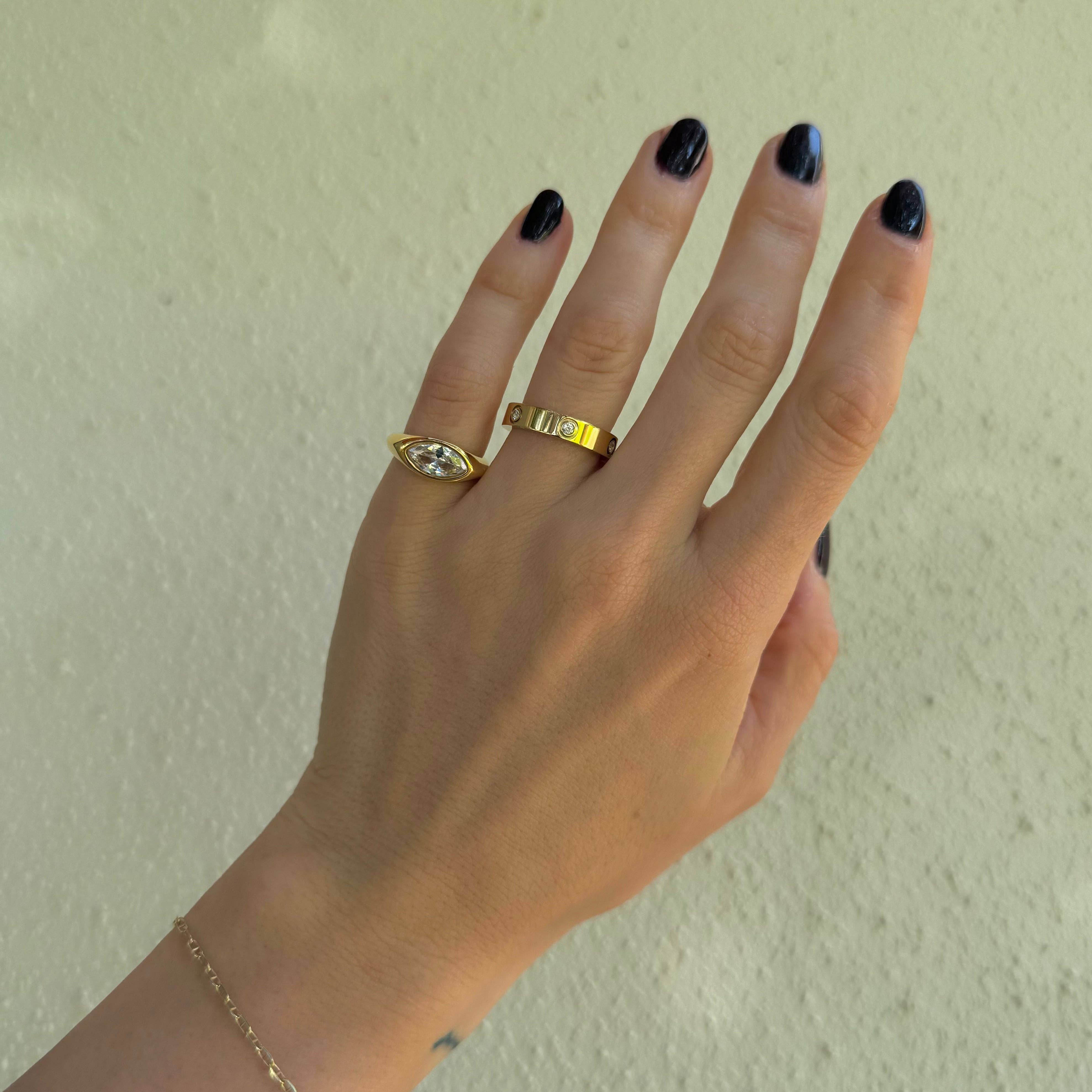 Nikki Smith Designs – wholesale Single stone/solitaire ring – Easton Marquise Crystal Pinky Ring1