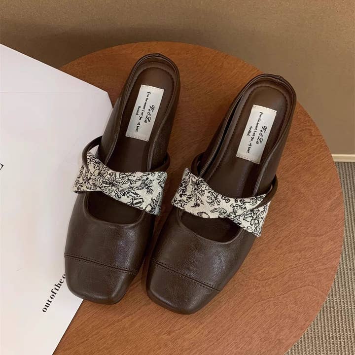 ACCITY - Wholesale Flats/Loafers - Women's - Wedge Heel Mary Jane Mules for Women_CWSHF0079
