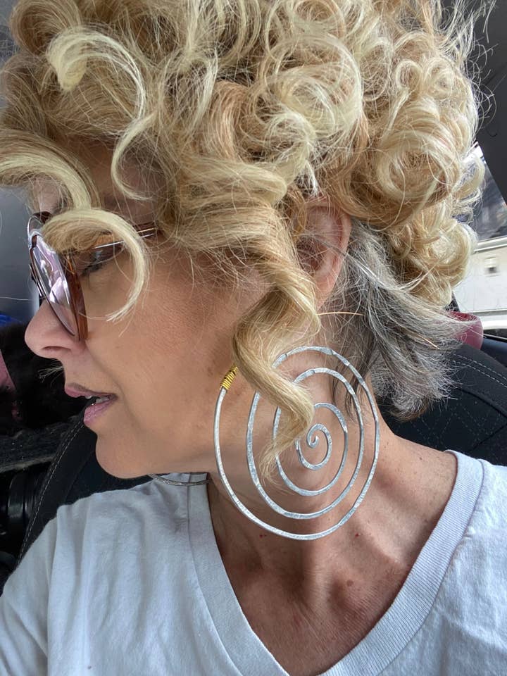 Large Spiral Swirl Earrings for wholesale by Angela Catirina Jones