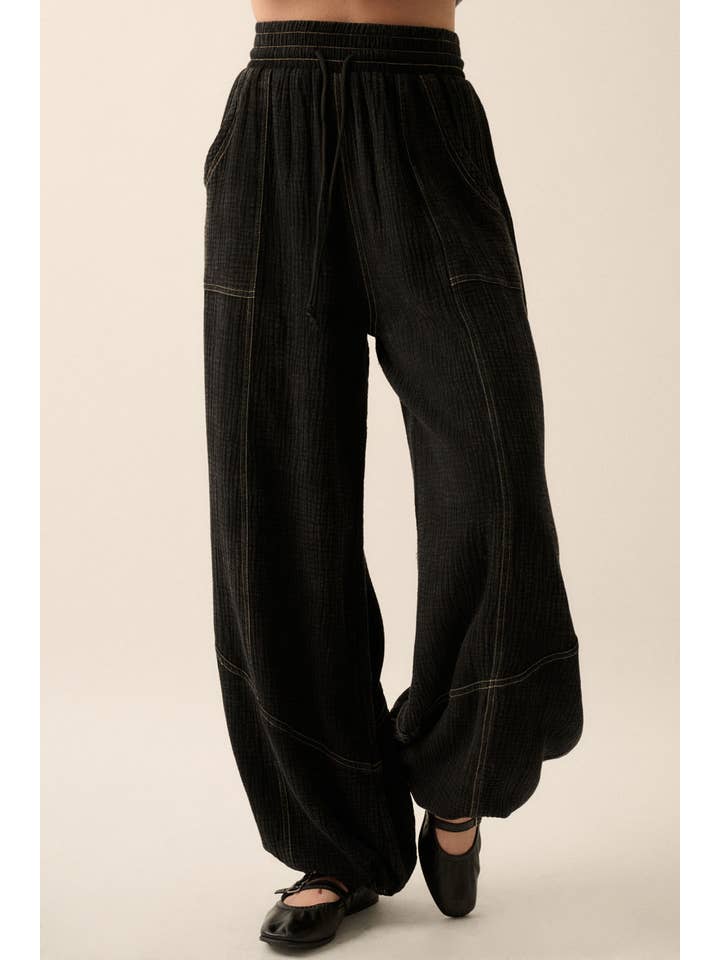 Promesa USA - Wholesale Pants - Women's - Mineral Washed Crinkle Cotton Parachute Pants28