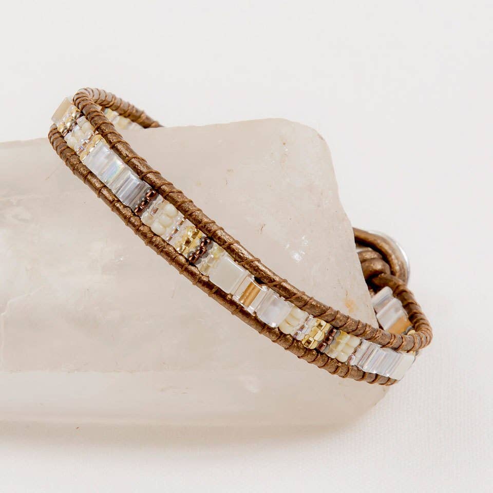 Altiplano - Wholesale Beaded Bracelet - Handmade Bracelet Miyuke Bead and Leather1